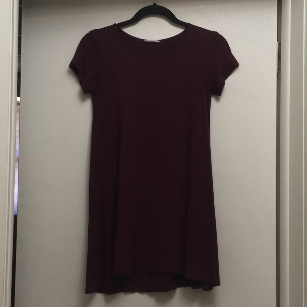 Maroon T-shirt Dress